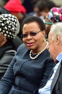 George Bizos and Graca Machel attend the Nelson Mandela Foundation's memorial for Winnie Madikizela-Mandela