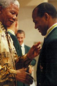 Nelson Mandela And Chester Williams