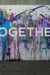 Mural with "together" emblazoned on a wall