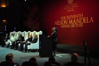 Mo Ibrahim on stage, 11th Nelson Mandela Annual Lecture (2)