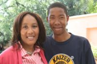 Dr Makaziwe Mandela, with one of her sons