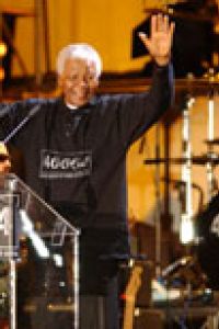 Nelson Mandela at a 46664 concert