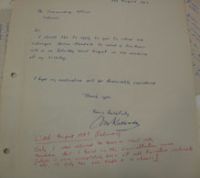 A letter from Ahmed Kathrada to prison authorities (Robben Island)