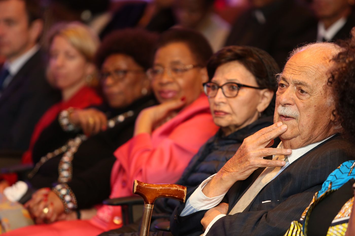 Graca Machel and George Bizos attend a Nelson Mandela Foundation event