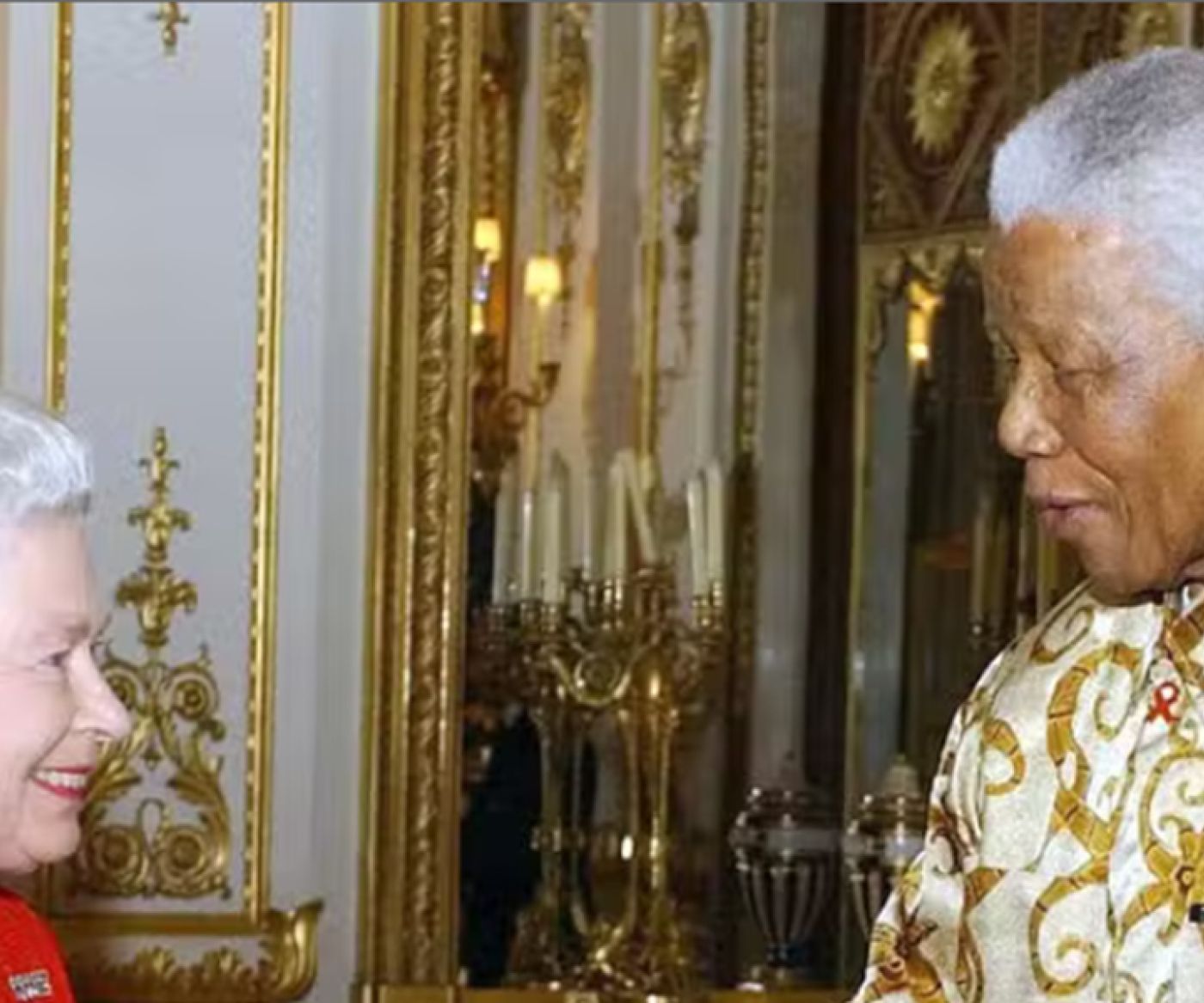 Nelson Mandela with Queen Elizabeth II