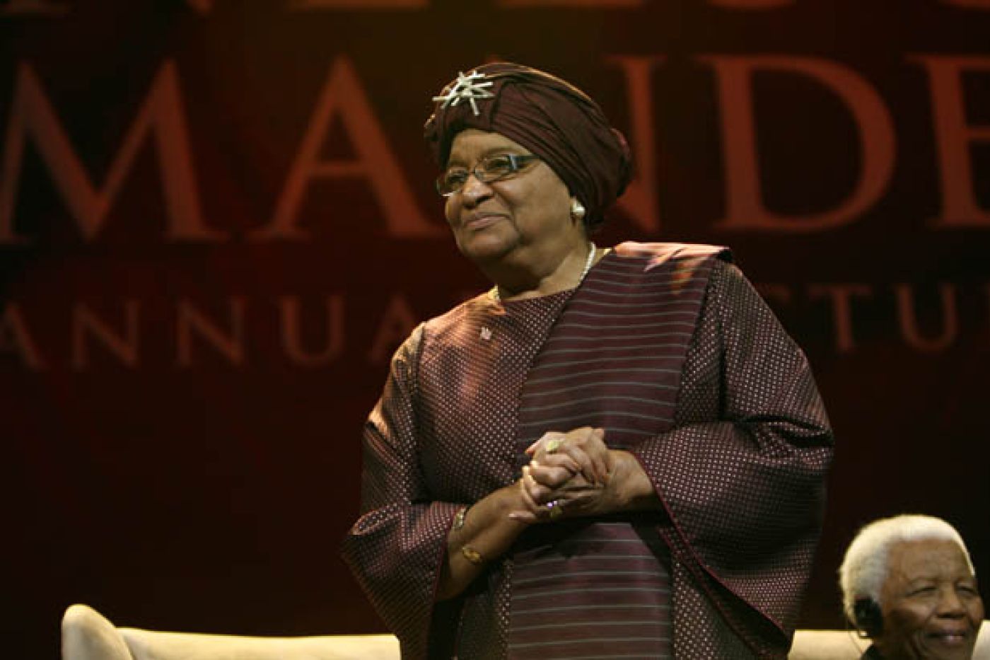 Ellen Johnson-Sirleaf at the 2008 Nelson Mandela Annual Lecture