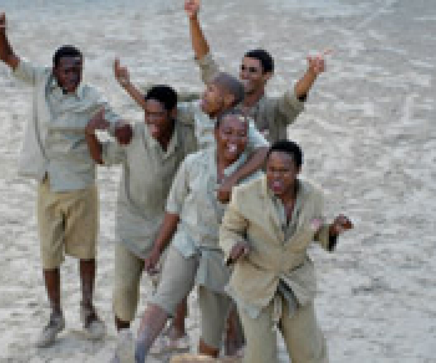 Prisoners on Robben Island (movie still)