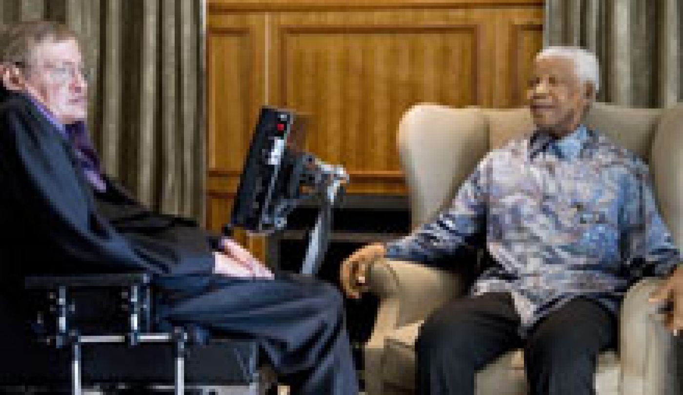 Nelson Mandela meets Stephen Hawking