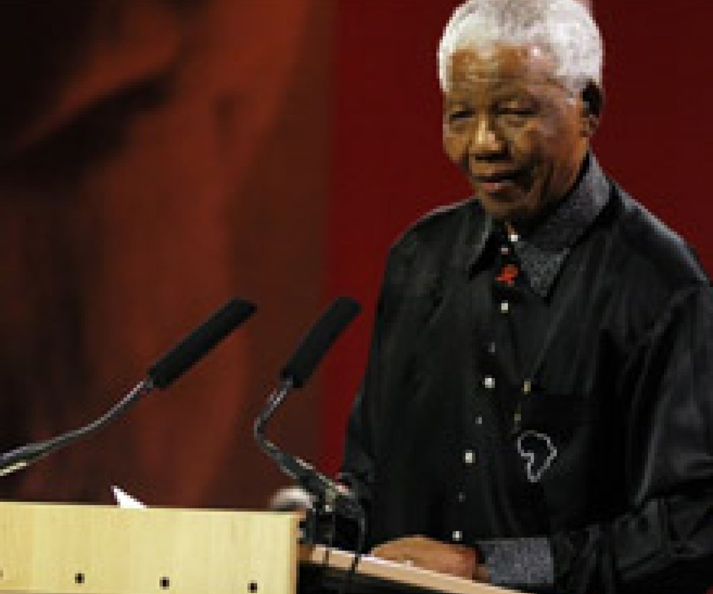 Nelson Mandela delivering a speech