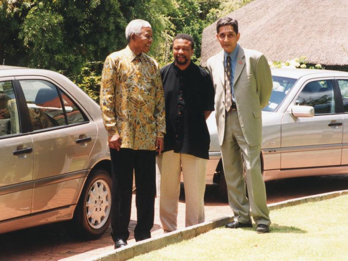 Nelson Mandela, Joel Netshitenzhe and Achmat Dangor.